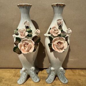 Elegant Floral Ceramic Vases